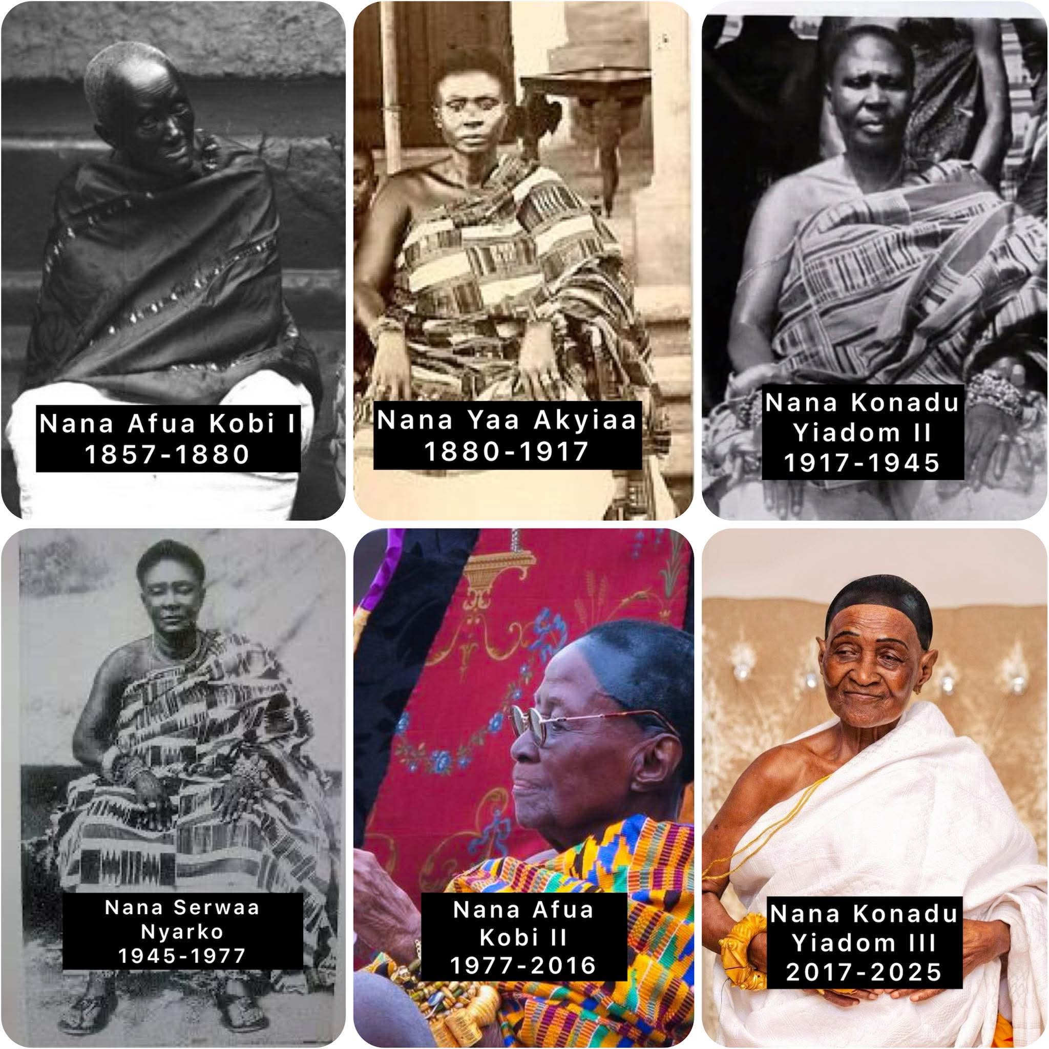 ROYAL LINEAGE OF ASANTE QUEENS FROM 1695 TO DATE